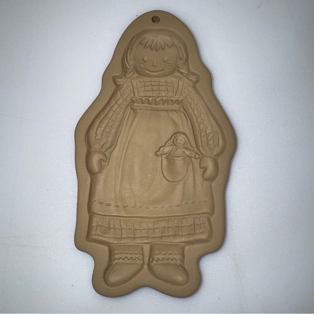 Brown Bag Cookie Art Press Mold Folk Doll Raggedy Ann 1988 Cottagecore